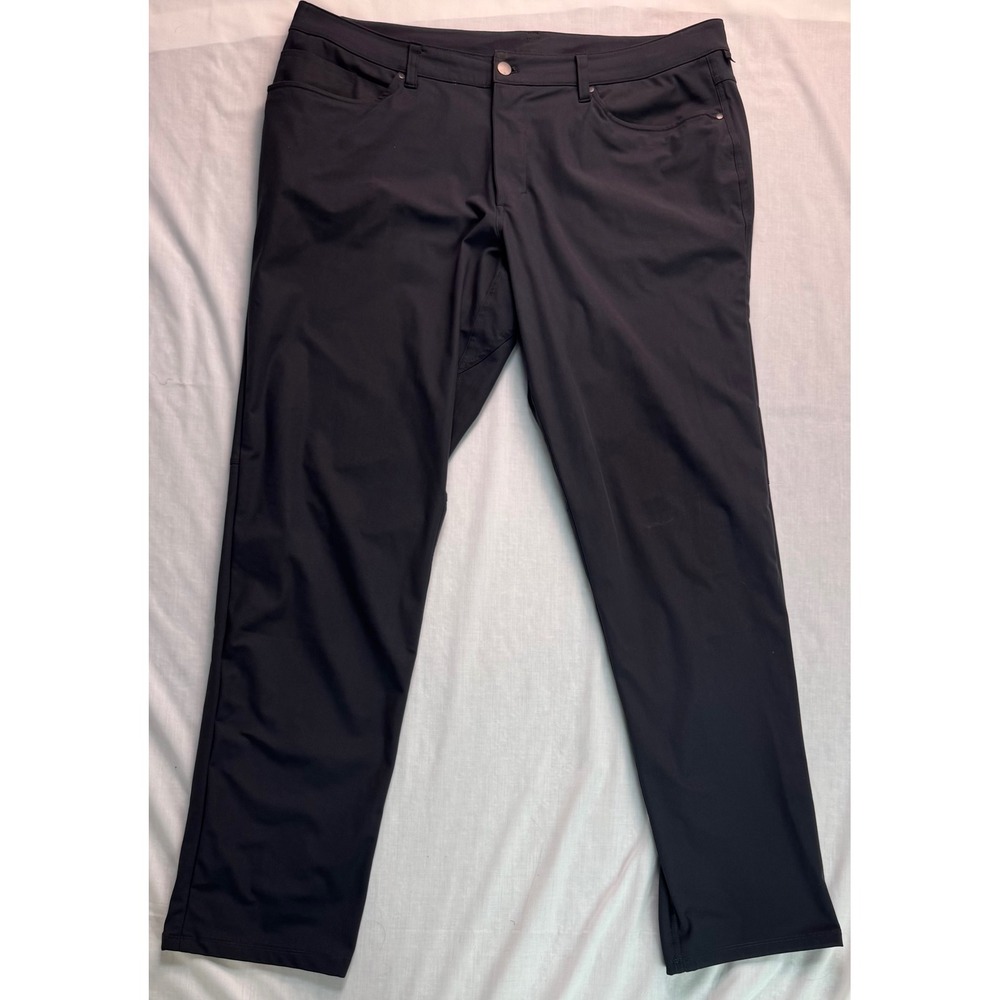 Lululemon ABC Pant Classic Warpstreme Black Mens 38x34 Five Pocket Trousers - Picture 4 of 15